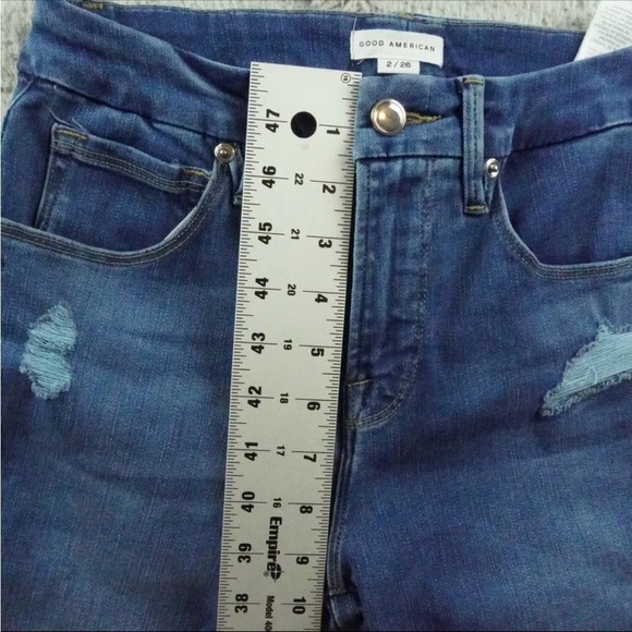 Good American Good Legs Skinny Jeans Womens 26 Distressed Blue Denim - Picture 6 of 9